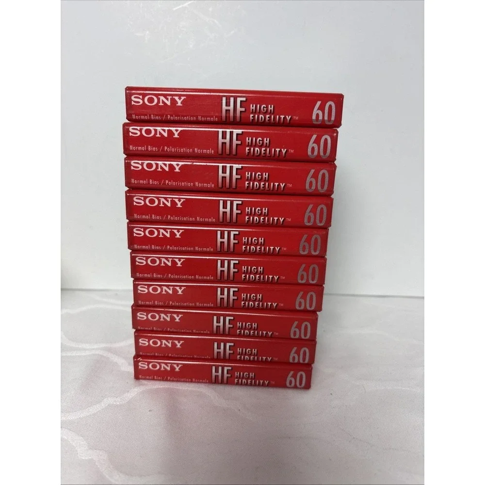 10 New Sealed Sony High Fidelity HF 60 1 Hour Audio Cassette Tape Normal Bias
